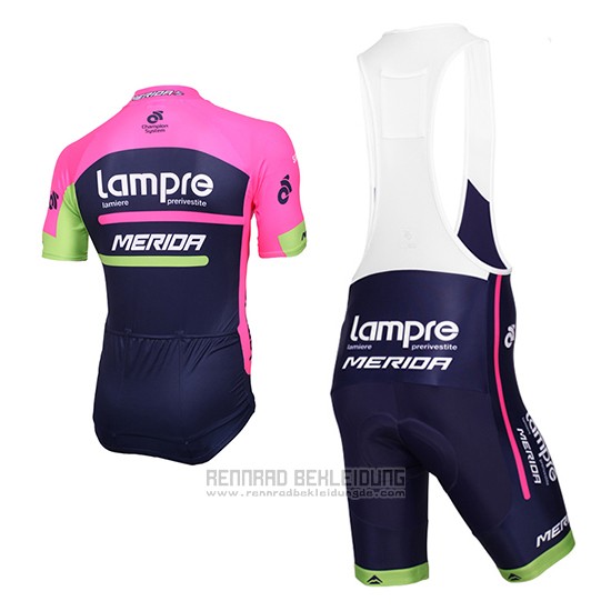 2016 Fahrradbekleidung Lampre Blau und Rosa Trikot Kurzarm und Tragerhose